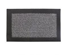 JVL Madras Paillasson Lavable en Machine avec Envers en Latex, Gris/Noir, 40 x 70 cm
