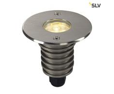 SLV DASAR 920 Lampe de sol ronde à LED en acier inoxydable 316 4000 K IP67 5,5 W Argenté 5,5 W