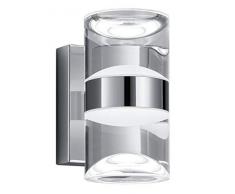 Applique murale, MÃ©tal RÃ©sine acrylique, chrom, 12.5 x 8.5 x 16 cm, Integriert 2.8watts