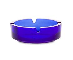 Borgonovo 6135111 Dresda Cendrier en Verre, 10,7 cm - Bleu