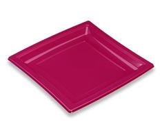 GUILLIN - QUADRIPACK ACF240FUS CARTON DE 400 Assiette Carrée Réutilisable, Plastique, Violet, 23,8 x 23,8 x 2 cm