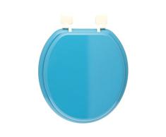 FRANDIS 191405 Abattant WC Bleu Turquoise - charnières Blanches en Plastique Dim.Produit : 400 x 360 mm