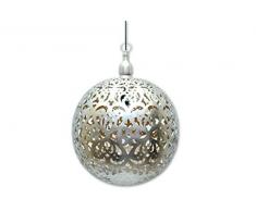 Buyer Bazar marocain/Marrakesh Boule faite à la main en cÅur Etching Plafonnier décoratif Intérieur Globe, fer, Nickel à lintérieur doré, E27, 40 Watts