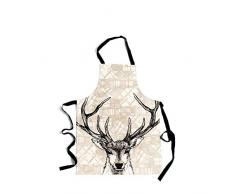 Gillian Kyle Tablier Motif cerf Gris Clair Taille Unique