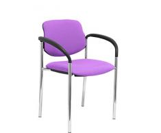 Piqueras Y Crespo (PIQU7) Chaise Fixe Villalgordo Bali Lila châssis Chrome avec Bras Bureau, Taille Unique