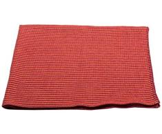 David Fussenegger Lido Plaid en Tissu gaufrÃ© rayÃ©, Coton mÃ©langÃ©, la Chine Rouge, 200Â x 140Â cm