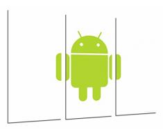 Tableau Moderne Photographique, Impression sur bois, Logo Android vert, fond blanc, 97 x 62 cm, ref. 26800