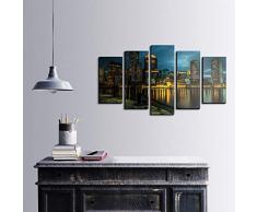 Bonamaison DÃ©coration Murale Ensemble de 5 Impression sur Toile, Dimensions: 100 x 60 Cm - ConÃ§u et fabriquÃ© en Turquie