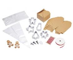 Kitchen Craft Sweetly Does It Ensemble demporte-pièces de Noël en acier inoxydable avec bonbons, cadeau, poches à douille et douilles dans une boîte de présentation