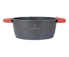 H&H Faitout Aluminium moulé sous Pression, Noir/Rouge, Diamètre 16 cm, Alessandro Borghese Le de la simplicité