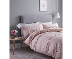 Catherine Lansfield Pom Housse de Couette Facile dentretien, Coton et Polyester, Rose poudré, Parure pour lit Simple