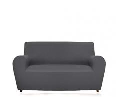 GEMITEX Magico Housse de canapé 4 Places en Tissu uni et élastique, Polyester, Gris, Dossier jusquà 280 cm