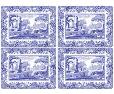 Set de Table Italien, Bois, Bleu et Blanc, 40,1 x 29 x 0,58 cm