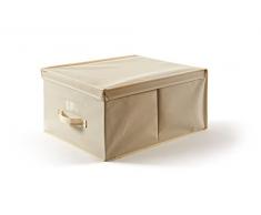 Perfetto Più - EasyBox - Boîte de Rangement en Tissu - 36 x 48 x 19 cm, écru