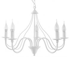 Sollux Lighting MINERWA 5 Lustre Acier Blanc