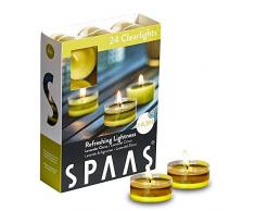 Spaas 24 Claires ParfumÃ©es Cire de Paraffine Gobelet Plastique Jaune Automne D 38 mm x H 19 mm