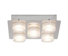 Brilliant AG G94329/15 Plafonnier Point, LED 5 W, Coloris Chrome, Métal, 25 W, Gris