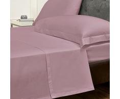 Julian Charles Facile dentretien Drap Plat en Percale, Superking, Coton Polyester, Rose, Super-King