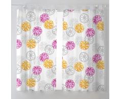 Martina Home Lemon Pack de Rideaux Voilage pour Cuisine, Tissu, Fuchsia, 29Â x 2Â x 38Â cm, Lot de 2