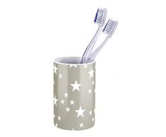 Wenko 22433100 Gobelet Bathroom Stella Taupe, CÃ©ramique, CrÃ¨me, 6,8 x 6,8 x 10,8 cm