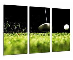 Tableau Moderne Photographique, Impression sur bois, Golf, Ballon, Pelouse, Sport, 97 x 62 cm, ref. 26665