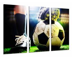 Tableau Moderne Photographique, Impression sur bois, Motivation Sport Soccer, Balle, Balle, 97 x 62 cm, ref. 26821