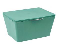 WENKO 23580100 Boîte de Rangement avec Couvercle Brasil, Incassable, TPE, 19 x 10 x 15,5 cm, Vert