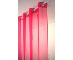 Linder 110/63/375AB Uni Voilage Polyester Transparent/Fuchsia 145 cm