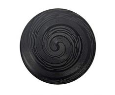 TheKitchenette 2614266 Lot de 4 Assiettes Plates en Grès, grés, Noir, 27 x 27 x 3 (cm)