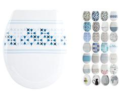 MSV Abattant WC, Bleu, 45.5 x 37 x 5 cm, 29 pièces