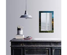 Bonamaison DÃ©coration Murale Impression sur Miroir EncadrÃ© sur Toile, Dimensions: 40 x 60 Cm - ConÃ§u et fabriquÃ© en Turquie