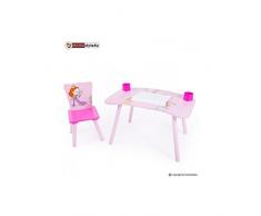 Homestyle4u pour Enfant étudier Devoirs décriture Table avec Motif Princesse, Bois, Multicolore, 30 x 30 x 30 cm
