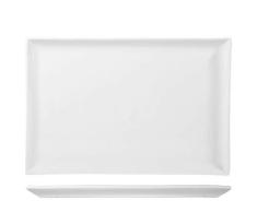 H&H 728525 Assiette rectangulaire, porcelaine, blanc, 24 x 35 x 2 cm