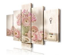 World Vogue Tableau sur Toile 5 piÃ¨ces Romantic Lyrics 100 x 150 x 3 cm