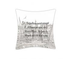 Douceur de France Coussin imprimÃ© Si NapolÃ©on Avait occupÃ© lAllemagne avec des Marseillais, Polyester, Multicolore, 40x40 cm