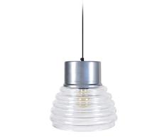 Tosel 16564 Suspension 1 LumiÃ¨re, Verre, E27, 40 W, Noir, 27 x 90 cm