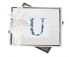 White Cotton Cards Alphabetics Initiale U Album Photo, Multicolore, Petite
