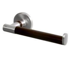 Bisk 00973 Porte Rouleau pour Papier Toilette Madagaskar en Nickel brossé et Bois 18 x 7 x 5,4 cm