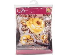 Collection Dart CD5051 collection dArt 40 x 40 cm Antique Rose Kit Point de Croix Coussin, Coton, Multicolore, 13,7 x 2,8 x 5,8 cm