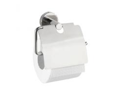 Wenko 20217100 Porte Papier WC avec Couvercle Bosio Inox Brillant