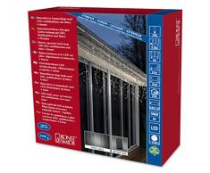 Konstsmide 3742-102 Rideau Lumineux Extérieur sur Pile 240 LEDs Blanc Chaud Câble Blanc