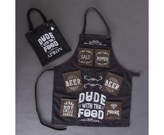 Boxer Gifts Man Tablier de Cuisine avec Nourriture Noir