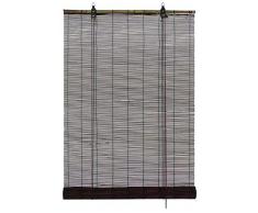 GARDINIA Store à rouleau en bambou brun chocolat, Installation au plafond ou au mur, Translucide, Non transparent, Toutes les pièces dinstallation incluses, 60 x 160 cm (lxL)