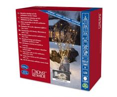 Konstsmide 3719-103 Guirlande dEclairage ExtÃ©rieur sur Pile avec Interrupteur 128 LEDs Blanc Chaud CÃ¢ble Transparent