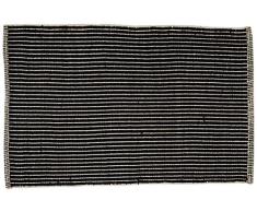 Jute & Co. Tapis Aspen Moquette, Couleur Dim. 60Â x 90Â cm, 100% Coton, Noir, Taille Unique