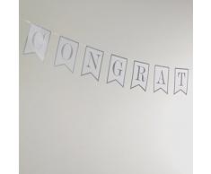 Neviti Contemporary Heart Guirlande Congratulations Blanc