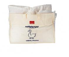 Gabel Nottetempo Couette en Plumes doie, garnissage 30Â % Duvet et 70Â % Plumes, 235Â g/mÂ², taie doreiller 100Â % Pur Coton Double 205 x 250 x 2 cm Bianco