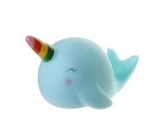 HELLO KIDS LA11017 Veilleuse Baleine 21X13X13 cm, Plastique-PVC, Bleu