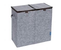 WENKO DIE BESSERE IDEE Panier Ã Linge Duo Feutre, Marron