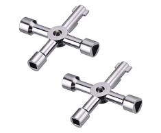 AKORD ClÃ©s pour Armoire Ã©lectrique et gaz ArgentÃ© 7,2 x 7,2 x 1,3 cm